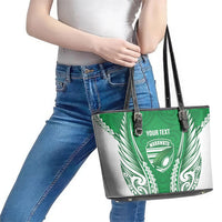 Manawatu 2026 Rugby Custom Leather Tote Bag NZ Maori Silver Fern LT14 - Polynesian Pride