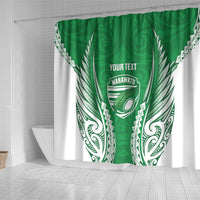 Manawatu 2026 Rugby Custom Shower Curtain NZ Maori Silver Fern LT14 - Polynesian Pride