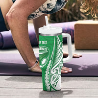 Manawatu 2026 Rugby Custom Tumbler With Handle NZ Maori Silver Fern LT14 - Polynesian Pride