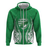 Manawatu 2026 Rugby Custom Zip Hoodie NZ Maori Silver Fern LT14 Zip Hoodie Green - Polynesian Pride