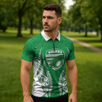 Manawatu 2026 Rugby Custom Zipper Polo Shirt NZ Maori Silver Fern LT14 - Polynesian Pride