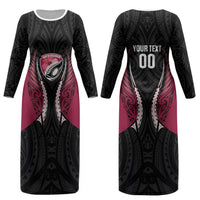 North Harbour 2026 Rugby Custom Couples Matching Long Sleeve Bodycon Dress and Hawaiian Shirt NZ Maori Silver Fern LT14 - Polynesian Pride