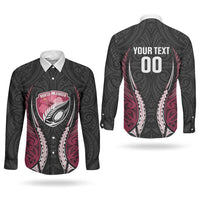 North Harbour 2026 Rugby Custom Couples Matching Mermaid Dress and Long Sleeve Button Shirt NZ Maori Silver Fern LT14 - Polynesian Pride