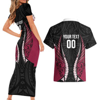 North Harbour 2026 Rugby Custom Couples Matching Short Sleeve Bodycon Dress and Hawaiian Shirt NZ Maori Silver Fern LT14 - Polynesian Pride