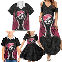 North Harbour 2026 Rugby Custom Family Matching Summer Maxi Dress and Hawaiian Shirt NZ Maori Silver Fern LT14 - Polynesian Pride