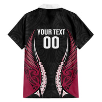 North Harbour 2026 Rugby Custom Family Matching Summer Maxi Dress and Hawaiian Shirt NZ Maori Silver Fern LT14 Dad's Shirt - Long Sleeve Maroon - Polynesian Pride