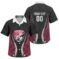 North Harbour 2026 Rugby Custom Family Matching Summer Maxi Dress and Hawaiian Shirt NZ Maori Silver Fern LT14 Son's Shirt Maroon - Polynesian Pride