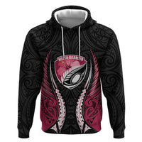 North Harbour 2026 Rugby Custom Hoodie NZ Maori Silver Fern LT14 Pullover Hoodie Maroon - Polynesian Pride