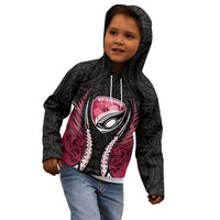 North Harbour 2026 Rugby Custom Kid Hoodie NZ Maori Silver Fern LT14 - Polynesian Pride