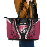North Harbour 2026 Rugby Custom Leather Tote Bag NZ Maori Silver Fern LT14 - Polynesian Pride
