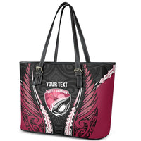 North Harbour 2026 Rugby Custom Leather Tote Bag NZ Maori Silver Fern LT14 - Polynesian Pride