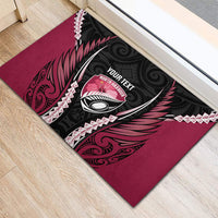 North Harbour 2026 Rugby Custom Rubber Doormat NZ Maori Silver Fern