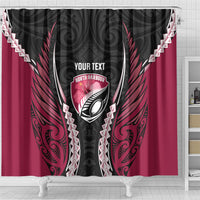 North Harbour 2026 Rugby Custom Shower Curtain NZ Maori Silver Fern