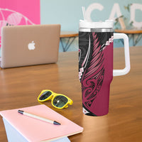 North Harbour 2026 Rugby Custom Tumbler With Handle NZ Maori Silver Fern LT14 - Polynesian Pride