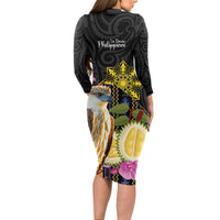 Kadayawan Philippines Long Sleeve Bodycon Dress Filipino Eagle Happy 39th Anniversary