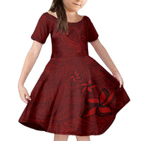 Oxblood Polynesia Family Matching Puletasi and Hawaiian Shirt Hawaiian Tribal Hammerhead Shark Tattoo LT14 Daughter's Dress Oxblood - Polynesian Pride
