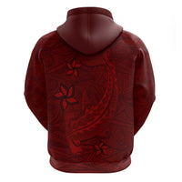 Oxblood Polynesia Hoodie Hawaiian Tribal Hammerhead Shark Tattoo