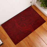 Oxblood Polynesia Rubber Doormat Hawaiian Tribal Hammerhead Shark Tattoo