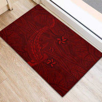 Oxblood Polynesia Rubber Doormat Hawaiian Tribal Hammerhead Shark Tattoo