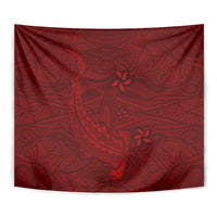 Oxblood Polynesia Tapestry Hawaiian Tribal Hammerhead Shark Tattoo