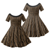 Kioranga Moriori New Zealand Family Matching Long Sleeve Bodycon Dress and Hawaiian Shirt Kopi Rakau Carving Art LT14 Daughter's Dress Brown - Polynesian Pride
