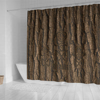Kioranga Moriori New Zealand Shower Curtain Kopi Rakau Carving Art LT14 - Polynesian Pride