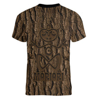 Kioranga Moriori New Zealand Women V-Neck T-Shirt Kopi Rakau Carving Art LT14 - Polynesian Pride
