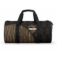 Moriori Kekoru New Zealand Personalised Duffle Bag Kopi Rakau Carving Chatham Islands Map