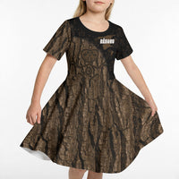 Moriori Kekoru New Zealand Personalised Kid Short Sleeve Dress Kopi Rakau Carving Chatham Islands Map LT14 - Polynesian Pride