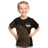 Moriori Kekoru New Zealand Personalised Kid T Shirt Kopi Rakau Carving Chatham Islands Map LT14 Black - Polynesian Pride