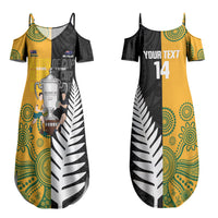 New Zealand Australia Rugby Bledisloe 2026 Custom Couples Matching Summer Maxi Dress and Hawaiian Shirt Champion Trophy Maori Aboriginal Art LT14 - Polynesian Pride