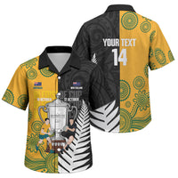 New Zealand Australia Rugby Bledisloe 2026 Custom Family Matching Off Shoulder Maxi Dress and Hawaiian Shirt Champion Trophy Maori Aboriginal Art LT14 Son's Shirt Multicolor - Polynesian Pride