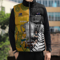 New Zealand Australia Rugby Bledisloe 2026 Custom Sleeveless Puffer Jacket Champion Trophy Maori Aboriginal Art LT14 - Polynesian Pride