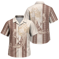 Swimming With Humpback Whales Season Tonga Family Matching Long Sleeve Bodycon Dress and Hawaiian Shirt Tongan Tofuaa Ngatu Pattern Brown LT14 Son's Shirt Brown - Polynesian Pride
