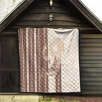 Swimming With Humpback Whales Season Tonga Quilt Tongan Tofuaa Ngatu Pattern Brown LT14 - Polynesian Pride