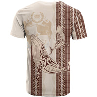 Swimming With Humpback Whales Season Tonga T Shirt Tongan Tofuaa Ngatu Pattern Brown LT14 - Polynesian Pride
