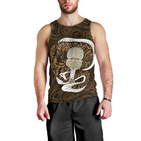 Gold New Zealand Eel Men Tank Top Aotearoa Maori Tuna With Kotiate Weapon