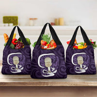 Purple New Zealand Eel Grocery Bag Aotearoa Maori Tuna With Kotiate Weapon