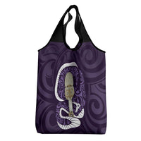 Purple New Zealand Eel Grocery Bag Aotearoa Maori Tuna With Kotiate Weapon