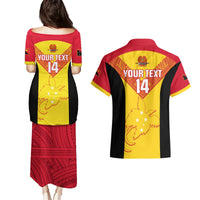 Custom Papua New Guinea Rubgby Couples Matching Puletasi Dress and Hawaiian Shirt Pacific 2023 Go PNG Kumuls LT14 - Polynesian Pride
