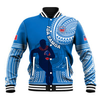 Custom Samoa Rugby Baseball Jacket Pacific 2023 Go Toa Samoa LT14 Unisex Blue - Polynesian Pride