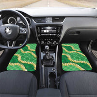 Green Palaka Hawaii Mele Kalikimaka Car Mats Ohia Lehua Monstera Puakenikeni Lei - Polynesian Pride