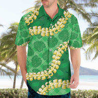 Green Palaka Hawaii Mele Kalikimaka Hawaiian Shirt Ohia Lehua Monstera Puakenikeni Lei - Polynesian Pride