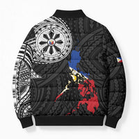 Philippines Strong Bomber Puffer Jacket Filipino Map Polynesian Tattoo - Polynesian Pride