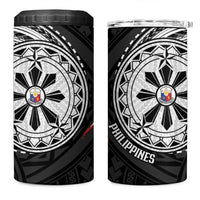 Philippines Strong 4 in 1 Can Cooler Tumbler Filipino Map Polynesian Tattoo - Polynesian Pride