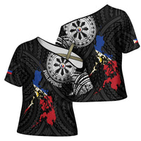 Philippines Strong Cross Shoulder Shirt Filipino Map Polynesian Tattoo LT14 - Polynesian Pride