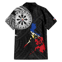 Philippines Strong Family Matching Off The Shoulder Long Sleeve Dress and Hawaiian Shirt Filipino Map Polynesian Tattoo - Polynesian Pride