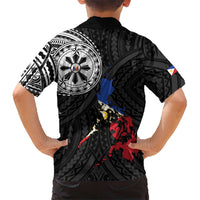 Philippines Strong Family Matching Short Sleeve Bodycon Dress and Hawaiian Shirt Filipino Map Polynesian Tattoo LT14 - Polynesian Pride