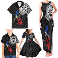 Philippines Strong Family Matching Tank Maxi Dress and Hawaiian Shirt Filipino Map Polynesian Tattoo LT14 - Polynesian Pride