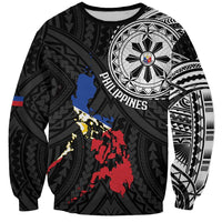 Philippines Strong Sweatshirt Filipino Map Polynesian Tattoo - Polynesian Pride